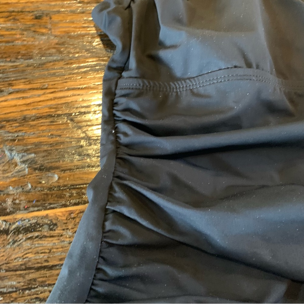 Tommy Bahama Classic Black Bathing Suit One Piece Cinched Wrap Bust Halter Ties - Picture 2 of 16